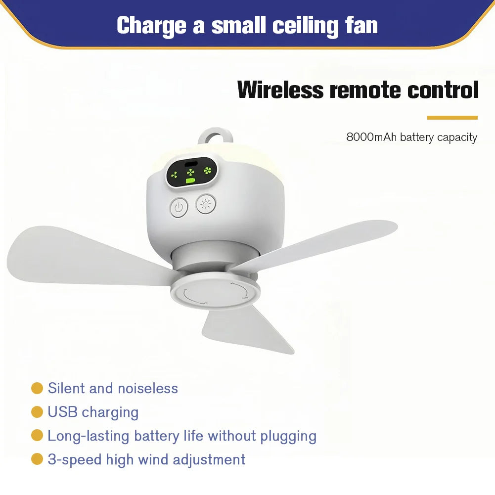 Rechargeable Wireless Camping Fan Light with Remote Control