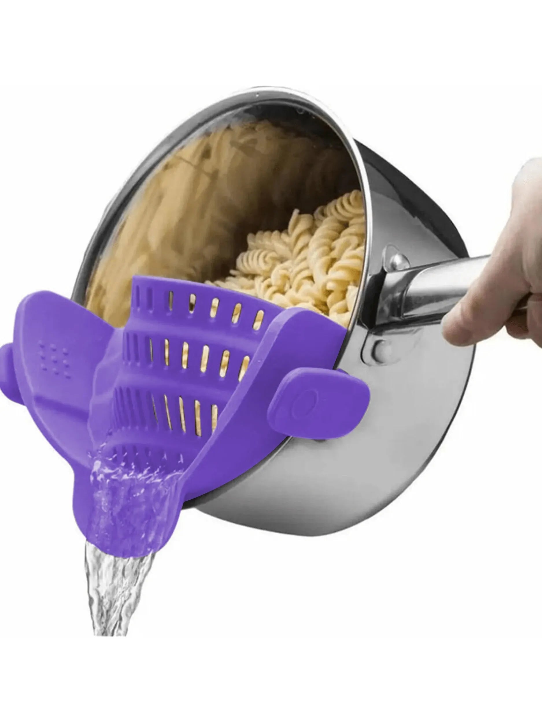 1pc Adjustable Silicone Clip-On Strainer for Pots, Pans, and Bowls - Handheld Drainer for Noodles, Pasta 