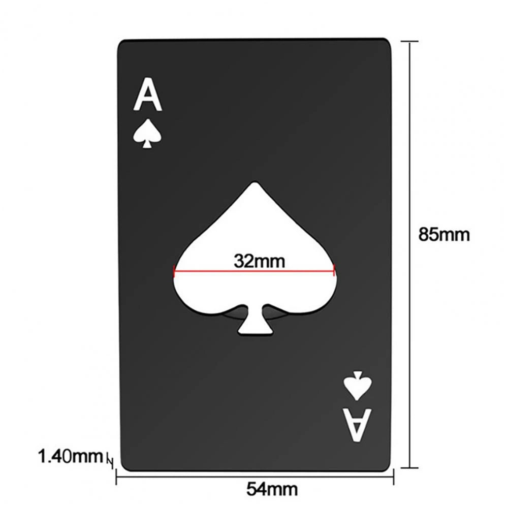 1Pcs Creative Poker Shaped Bottle Can Opener Stainless Steel Credit Card Size Bar Restaurant Beer Metal Opening Tool Gift 