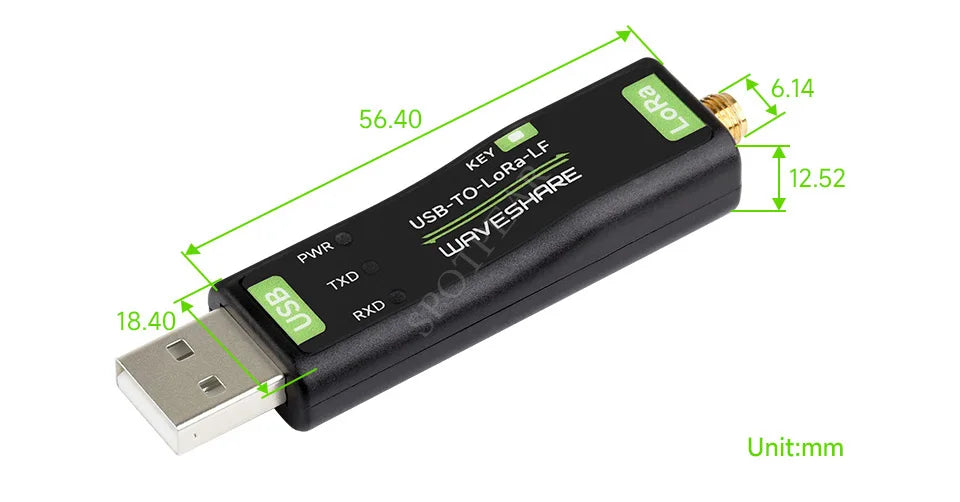 Dátový modul USB-to-LoRa SX1262 - možnosti pásma