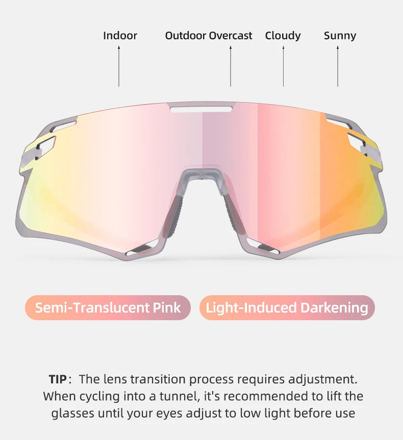 Photochromic Cycling Glasses with TR90 Frame