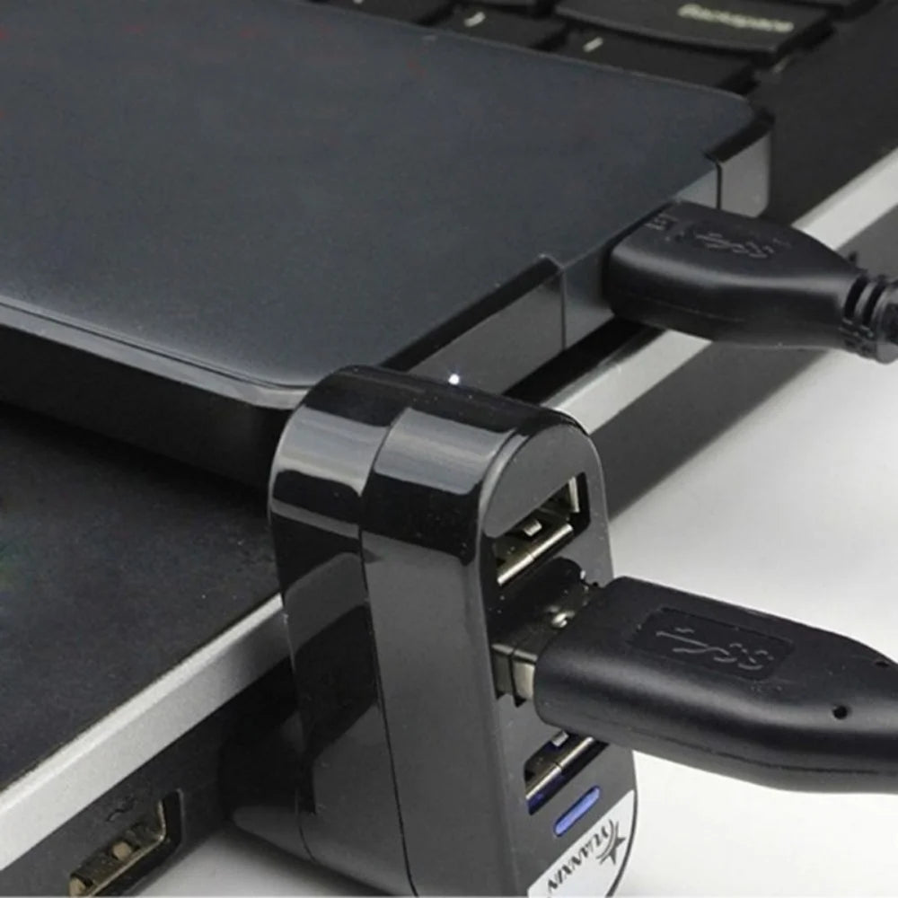 Drehbarer USB-2.0-Hub mit drei Anschlüssen
