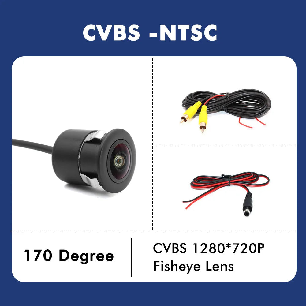 Car Front & Rear View Camera 1080P Wide Angle Night Vision Waterproof