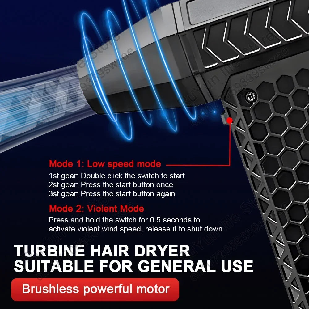 CAER Turbo Jet Violent Fan with Storage Bag 130000RPM Wind Speed 52m/s Portable Mini Air Blower Handheld Car Dust Blowing Tools 