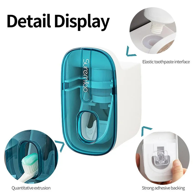 1 PCS Automatic Toothpaste Dispenser Bathroom Accessories Wall Mount Lazy Toothpaste Squeezer Toothbrush Holder