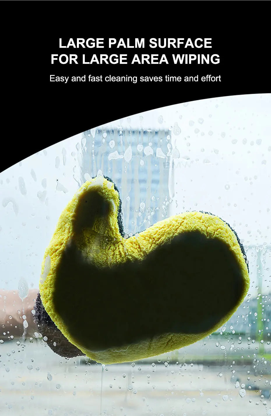 SEAMETAL Microfiber Car Washing Glove Double-Faced Thickened Coral Fleece Cleaning Brush Gloves Car Detailing Cleaner Care Tool 