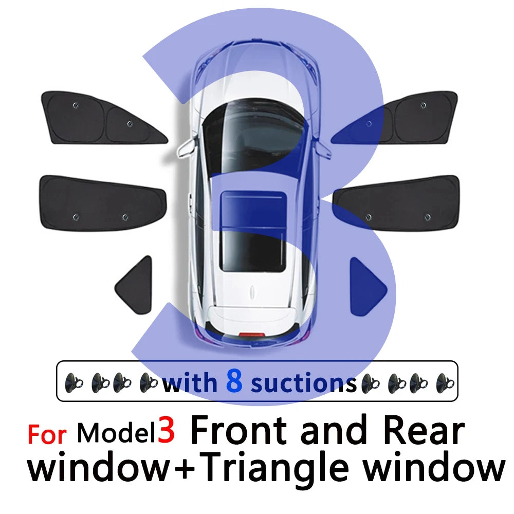 Vehicle Window Sunshades for Model 3 and Model Y – Options