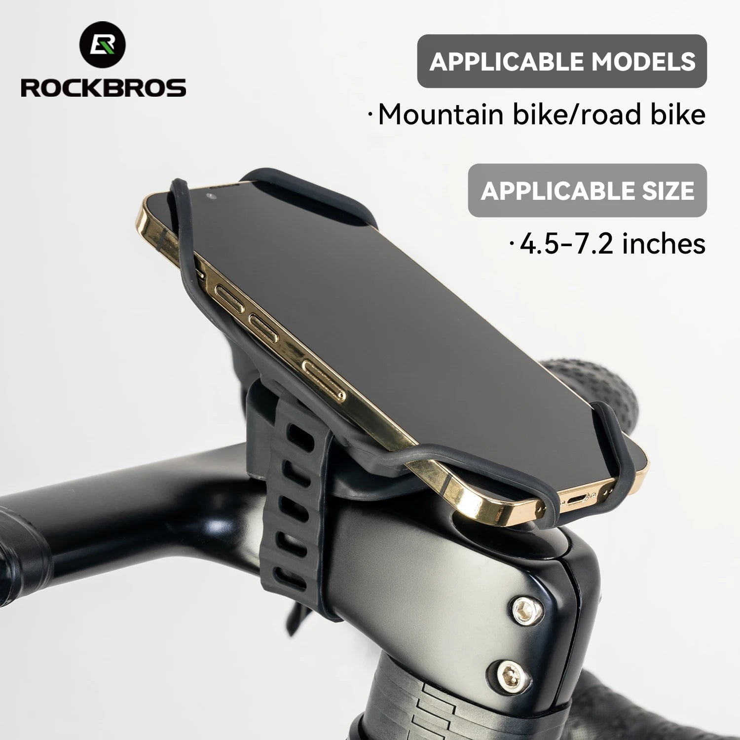 Bicycle Phone Mount Silicone Quick Release Handlebar Holder