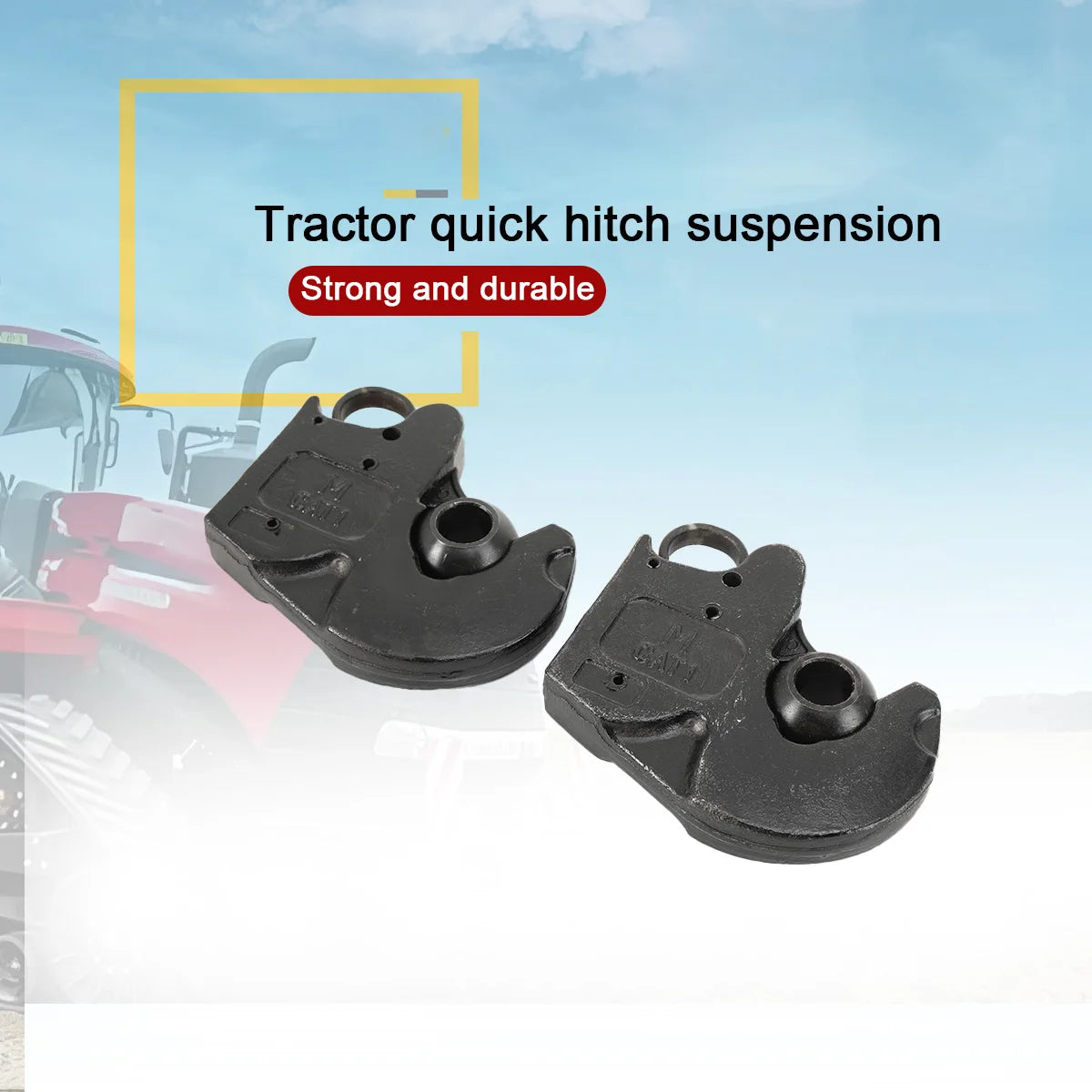 2-Pack CAT I Lower Link Quick Hitch Hooks with Balls for 60-120 HP Tractor 36MnCr5 Steel 7.5 Kg Each - Agricultural Tractor Hitch System 2-Pack CAT I Lower Link Quick Hitch Hooks with Balls – 60–120 HP Tractor 36MnCr5 Ste