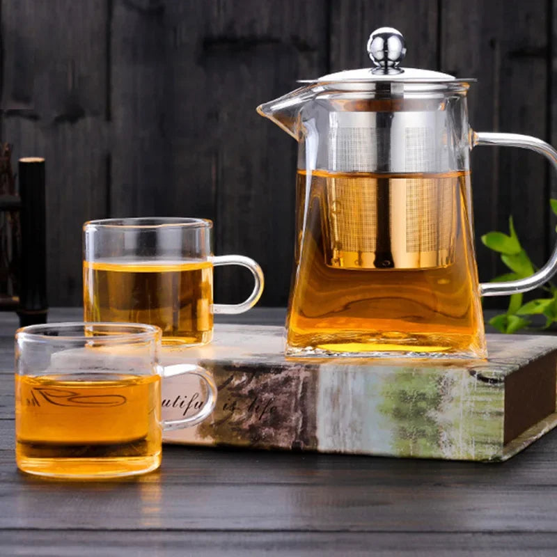Bule de vidro com infusor, opções de 350–950ml