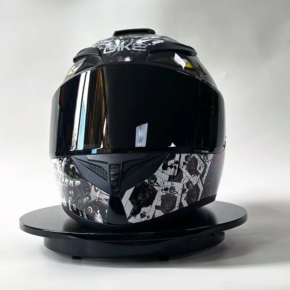 Full Face Racing Motorcycle Helmet with Anti-Fog Vintage Style