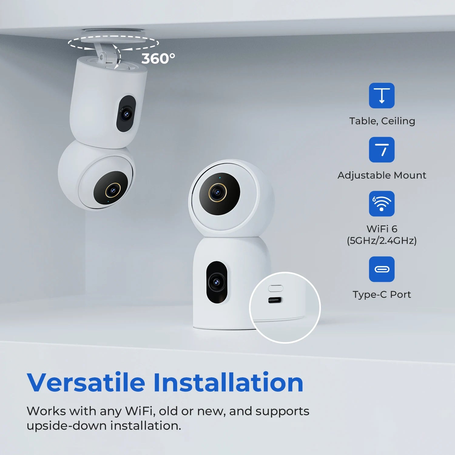 IMILAB C30 Dual 3K Indoor Security Camera with 360° Coverage
