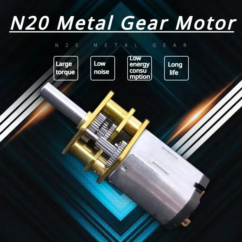 Motorreductor metálico micro de CC GA12-N20, 3 V, 6 V, 12 V, rueda dentada, 30 RPM, 50 RPM, 60 RPM, 100 RPM, 150 RPM, 200 RPM, 300 RPM, 600 RPM, 1000 RPM