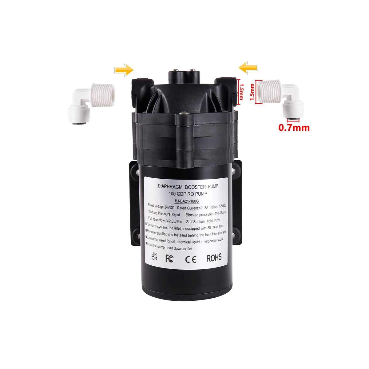24 V Water Booster Pump or Power Adapter Option