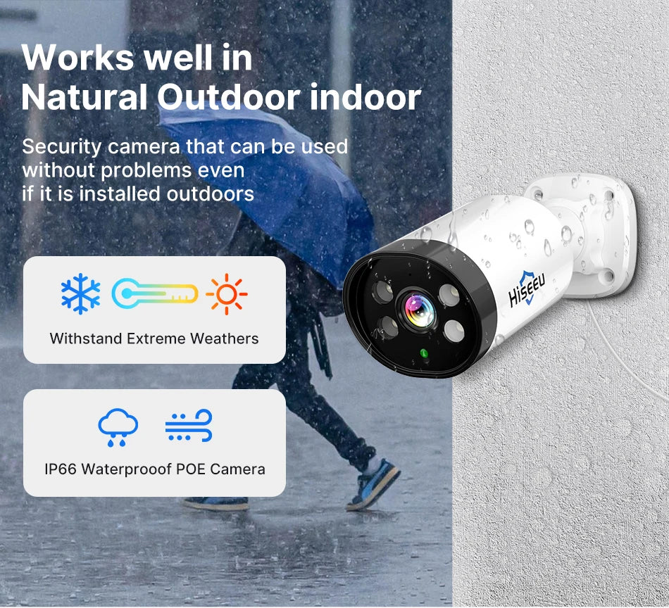 3MP POE IP Camera with Audio, Night Vision, ONVIF