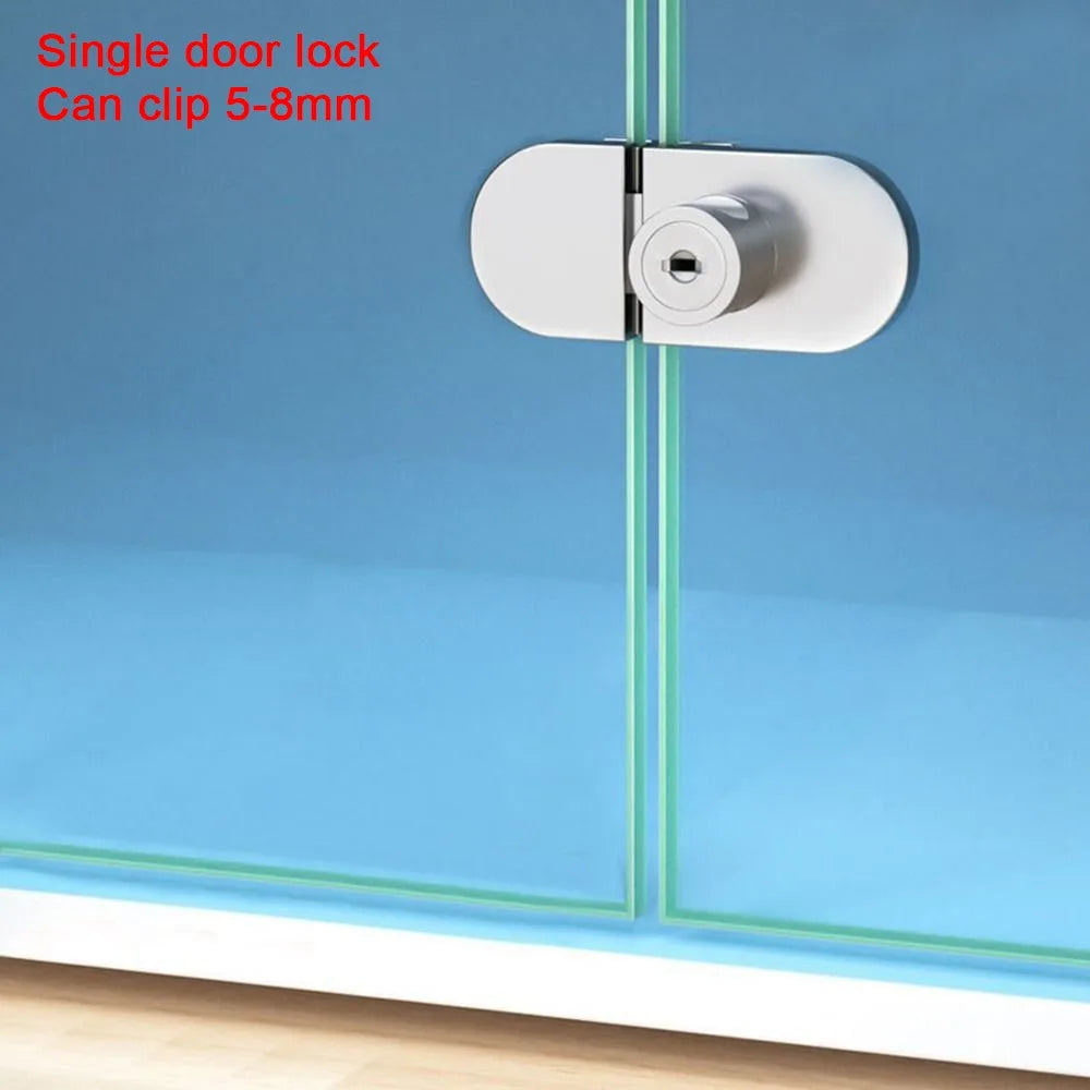 Glass Cabinet Door Lock, Zinc Alloy, No Drilling