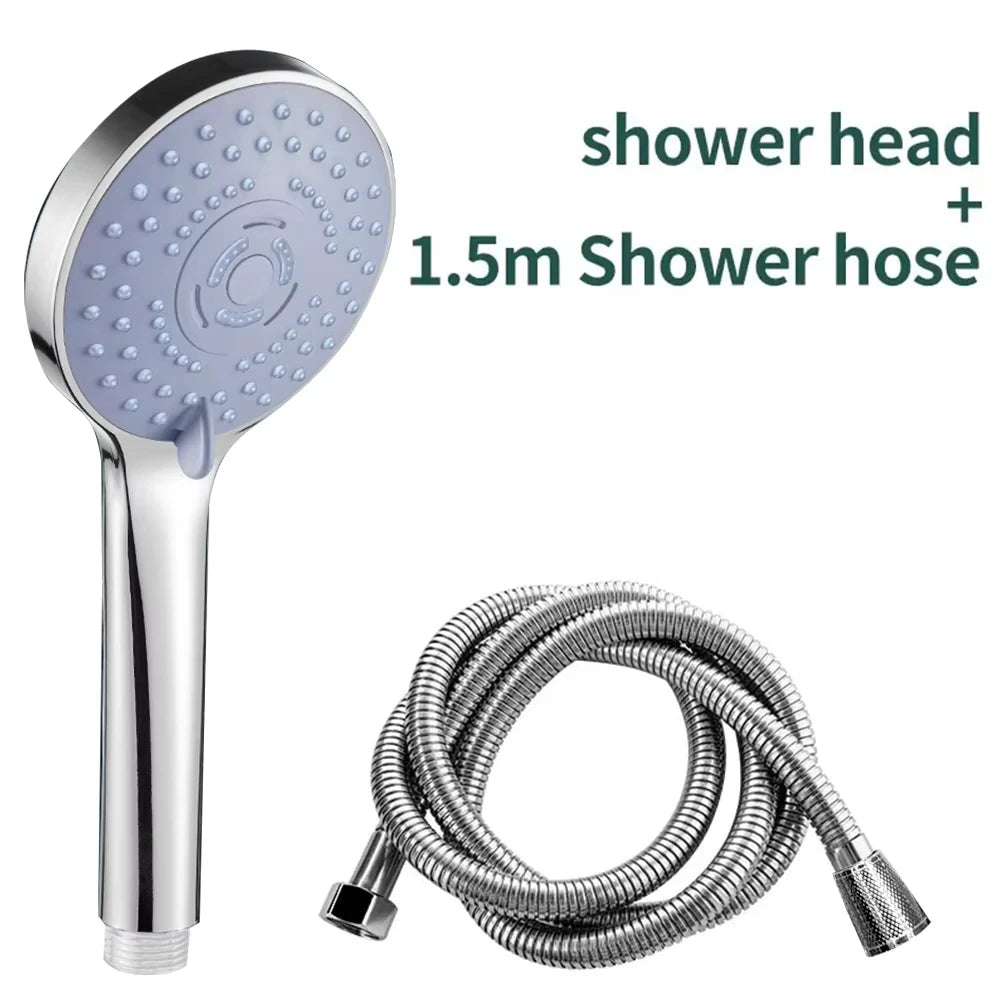 Shower 3 Kit Boosted 5-Speed Large Water Outlet Shower Set Of 3-Piece Household Handheld Large Panel Bathroom Shower 