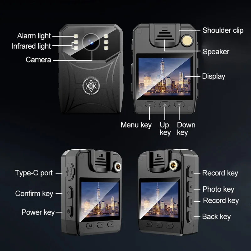 Mini 4K HD Cameras with WIFi 3000mAh Digtal Video Recorder with IPS Screen Night Vision Police Body Camera Portable Camcorder
