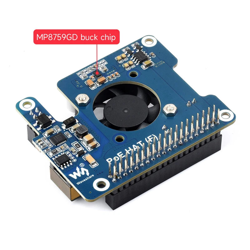 PoE HAT Raspberry Pi 5 con ventola e dissipatore
