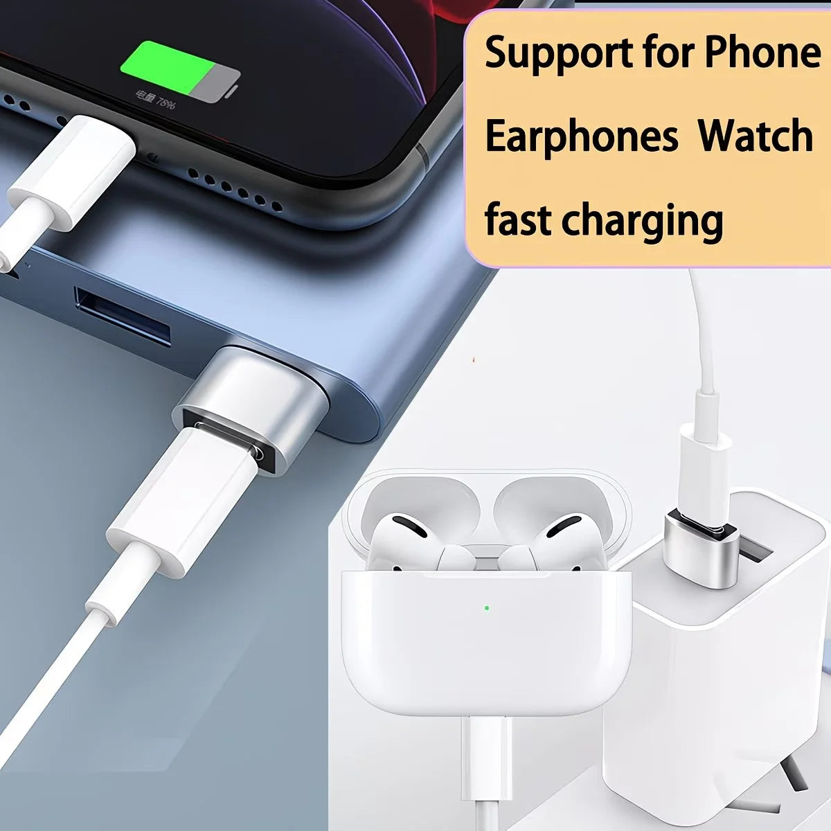 Juego de 5 adaptadores USB versátiles, convierte USB C a USB A, con concentrador USB 3.0 para carga rápida y función OTG