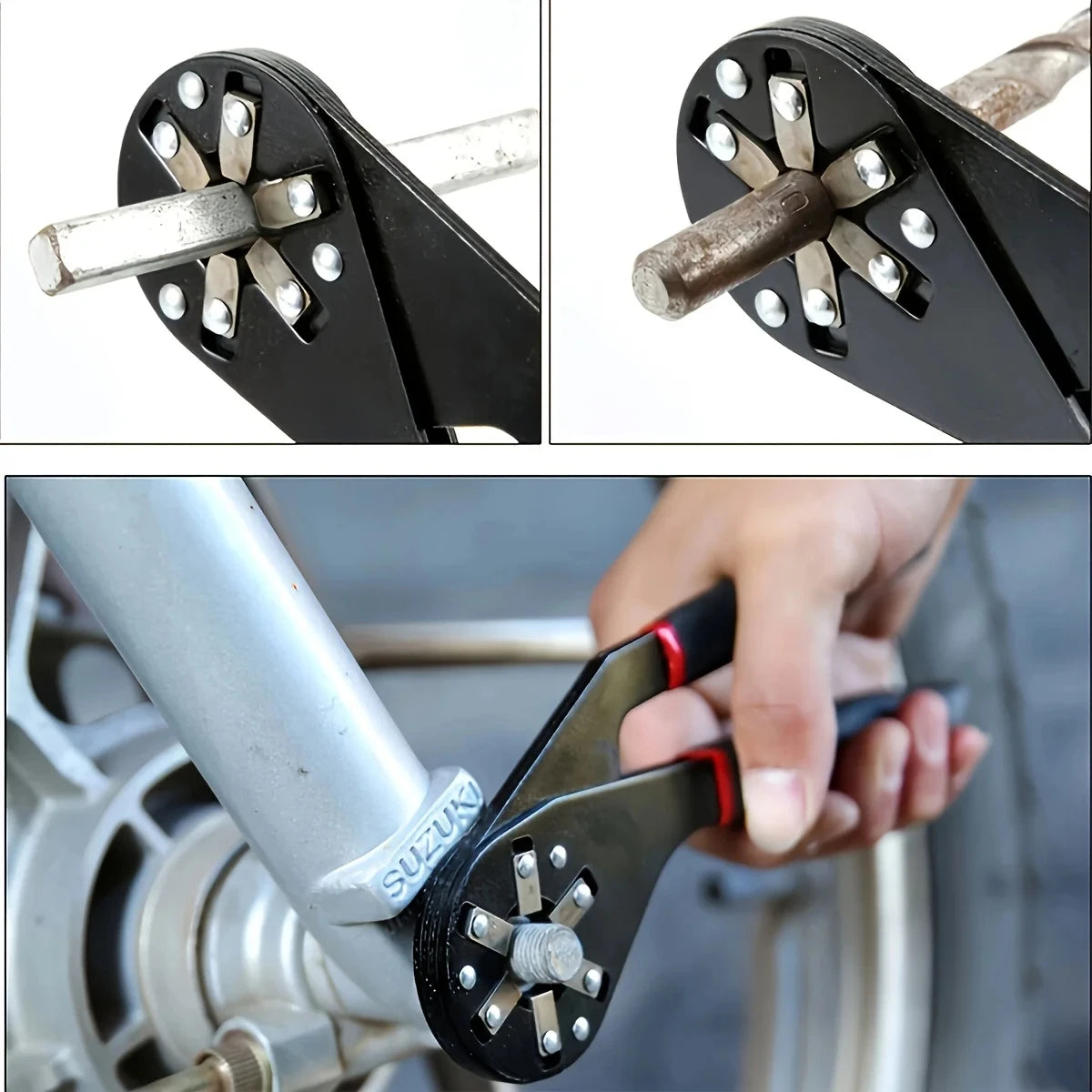 6-Inch Adjustable Hex Nut Wrench with Twin Handles