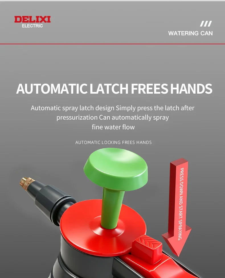 Hand Pump Sprayer,2L Handed Multi-Purpose Pressure Garden Sprayer,Safety Valve Adjustable Nozzle,for Lawn Garden DELIXI ELECTRIC