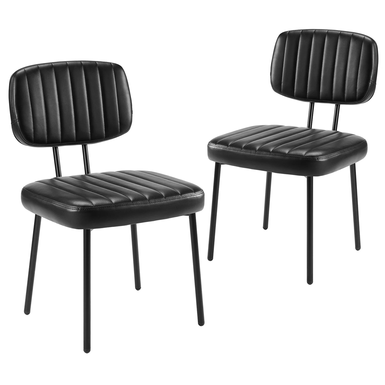 Modern Faux Leather Dining Chairs Set of 2 with Lumbar Support