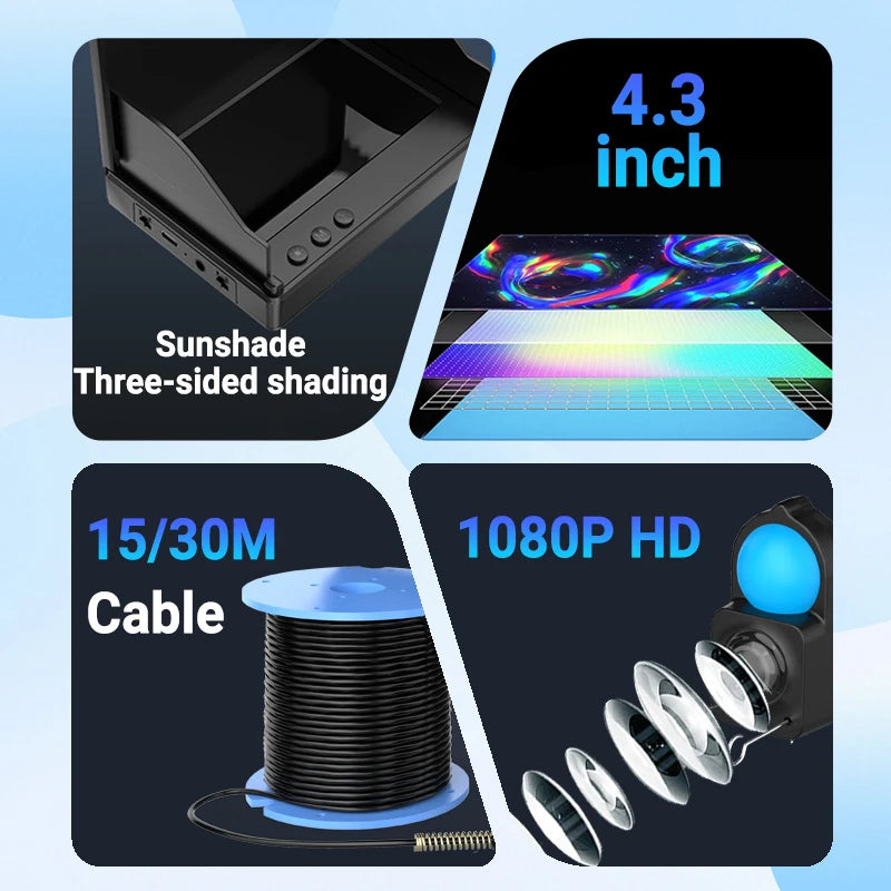Underwater Fishing Camera with 4.3" Monitor and Night Vision