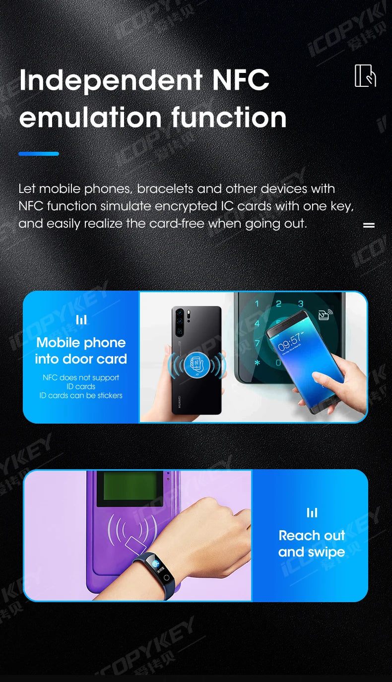 NFC Smart Card Reader Writer RFID Copier 125KHz 13.56MHz USB Fob Programmer Copy Encrypted Key With Voice Broadcast X100 