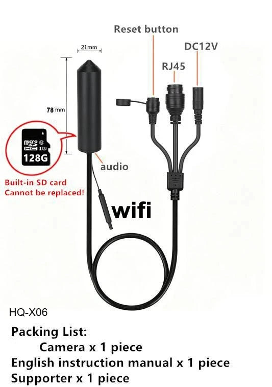 5MP HD Mini POE IP Camera with Motion Detection and ONVIF