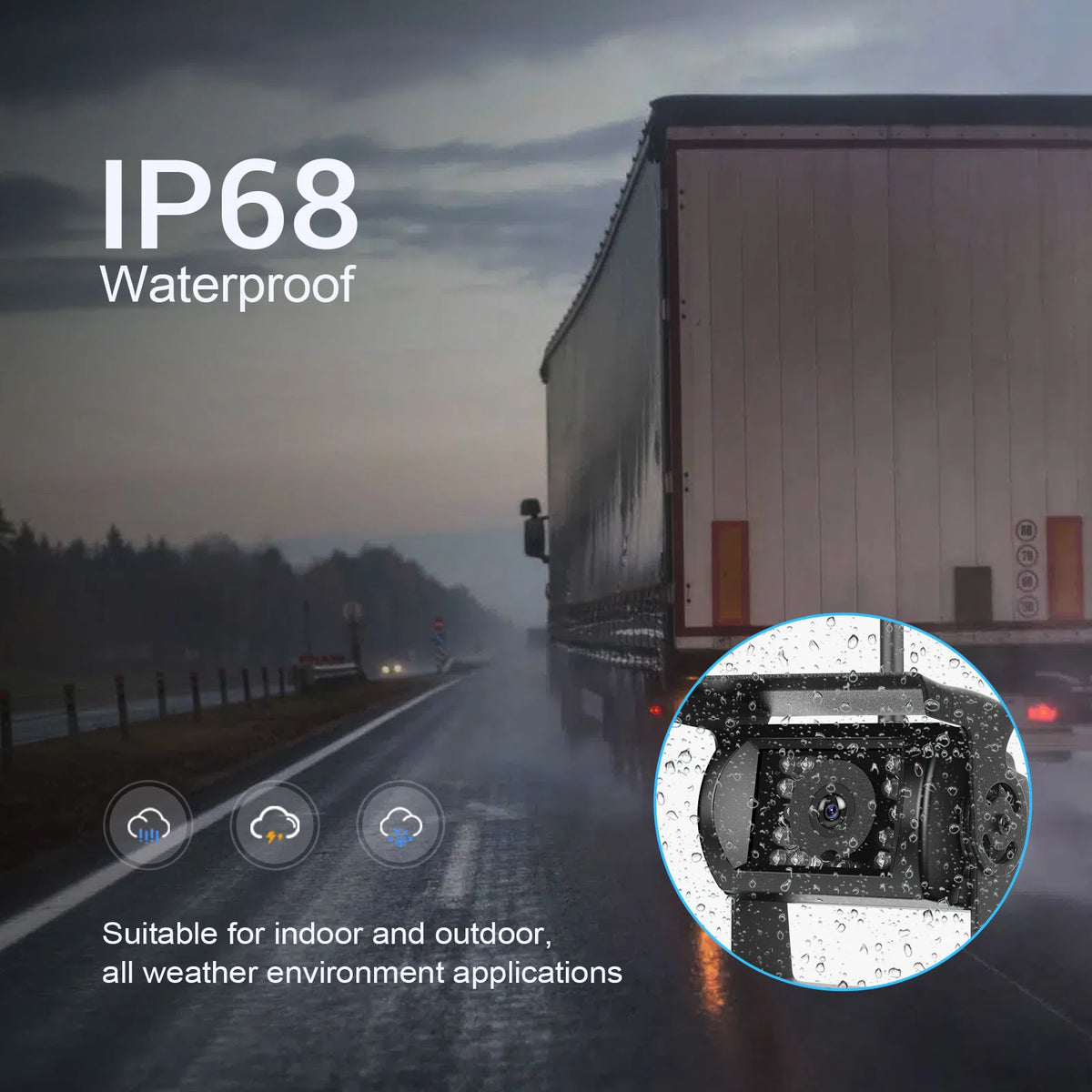 Podofo7 moniteur voiture et caméras arrière sans fil doubles vision nocturne 1080P caméra de recul pour camping-car RV camion bus
