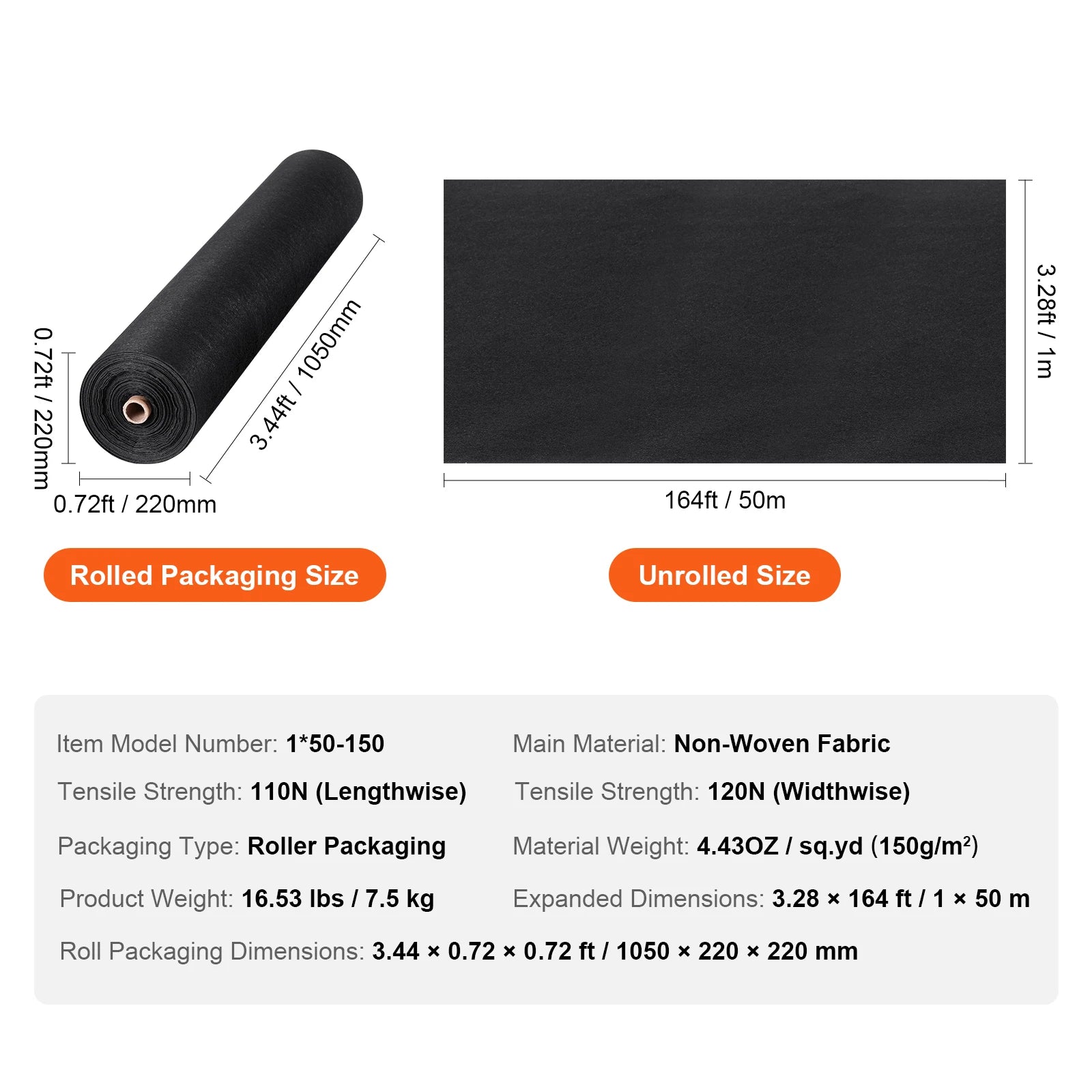 SucceBuy Non Woven Geotextile Fabric Under Gravel Driveway Fabric Landscape Fabric Heavy Duty Weed Barrier French Drain Drainage