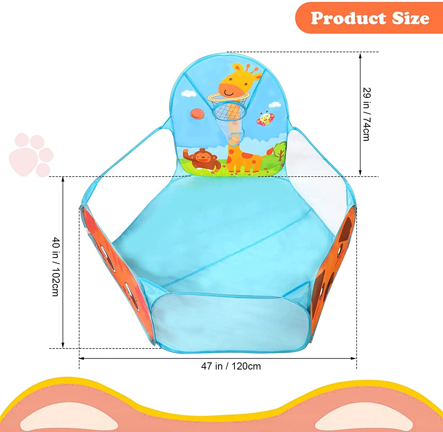 Children Ball Pool Tent Portable Foldable Ball Pit Play Tent with Basket  Outdoor Indoor Sports Educational Toy Holiday Gifts 