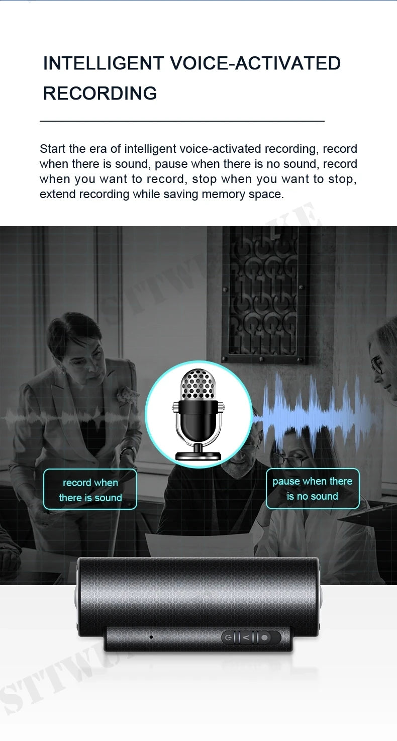 Mini Voice Activated Recorder with Magnet, 500H Recording & 365-Day Standby