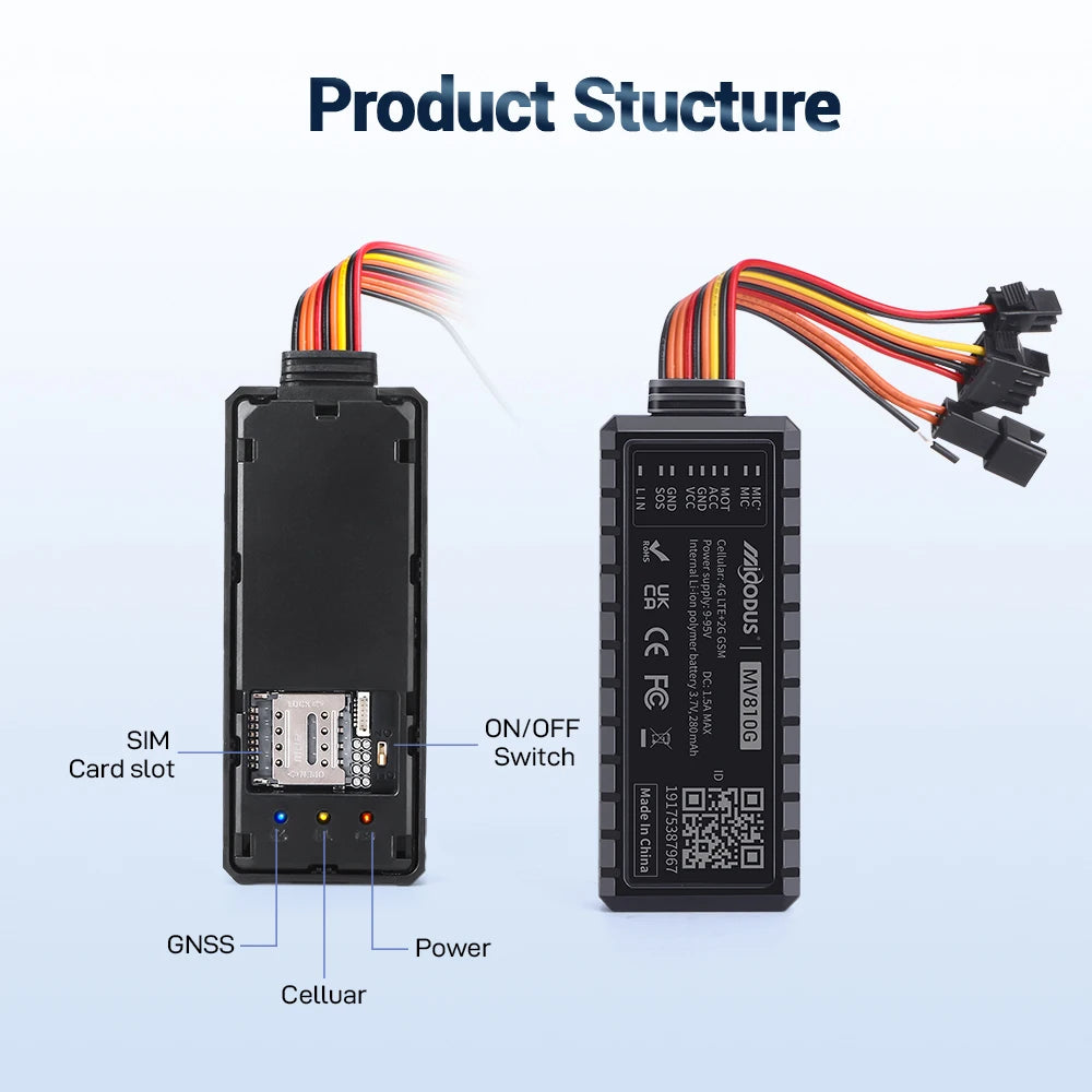 MiCODUS MV810G GPS tragač za vozila, GPS za motocikl, 9-95V, prekid goriva, 4G GPS tracker, mini vibracija, ACC, alarm SOS, PK J16