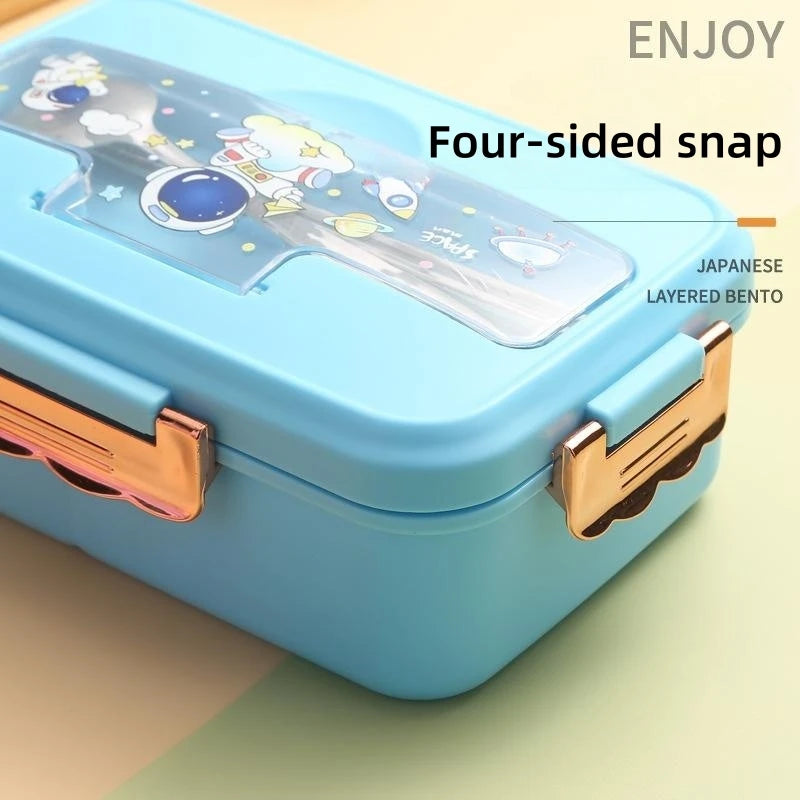 Cartoon Divided Lunch Box, Five Colour Options