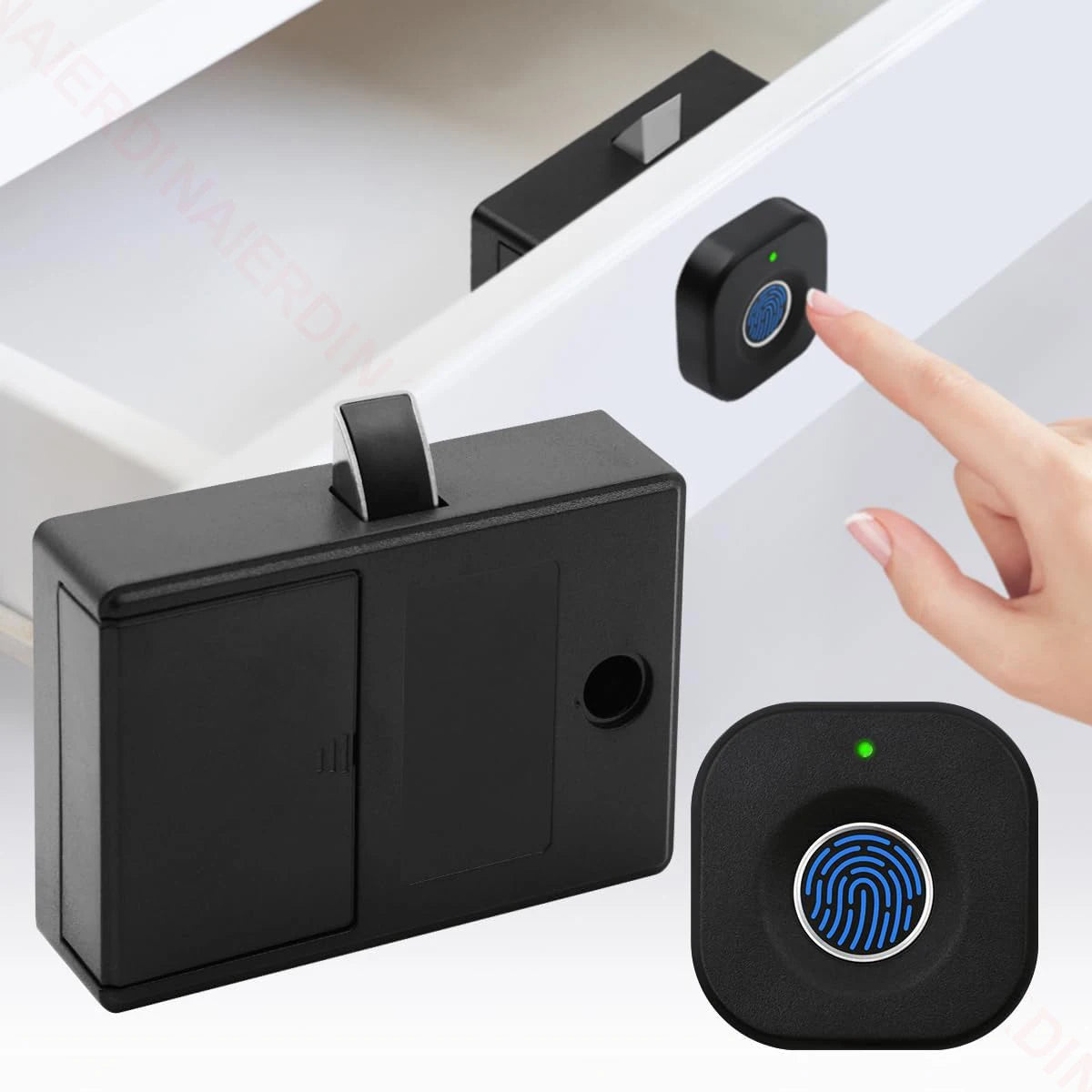 Fecho de Armário com Impressão Digital NAIERDI, Fechos Digitais Biométricos Inteligentes, Gavetas Ocultas, Anti-Roubo, Sem Chave, Segurança para Casa e Escritório