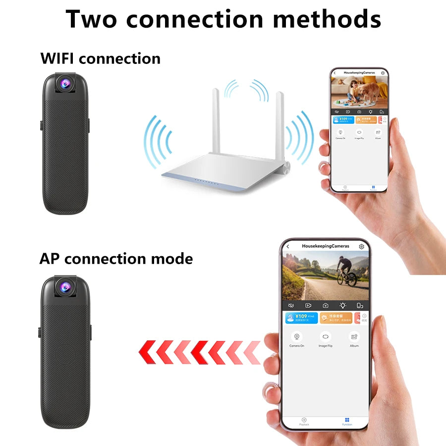 Mini WiFi Security Camera 1080P with Night Vision & Alerts