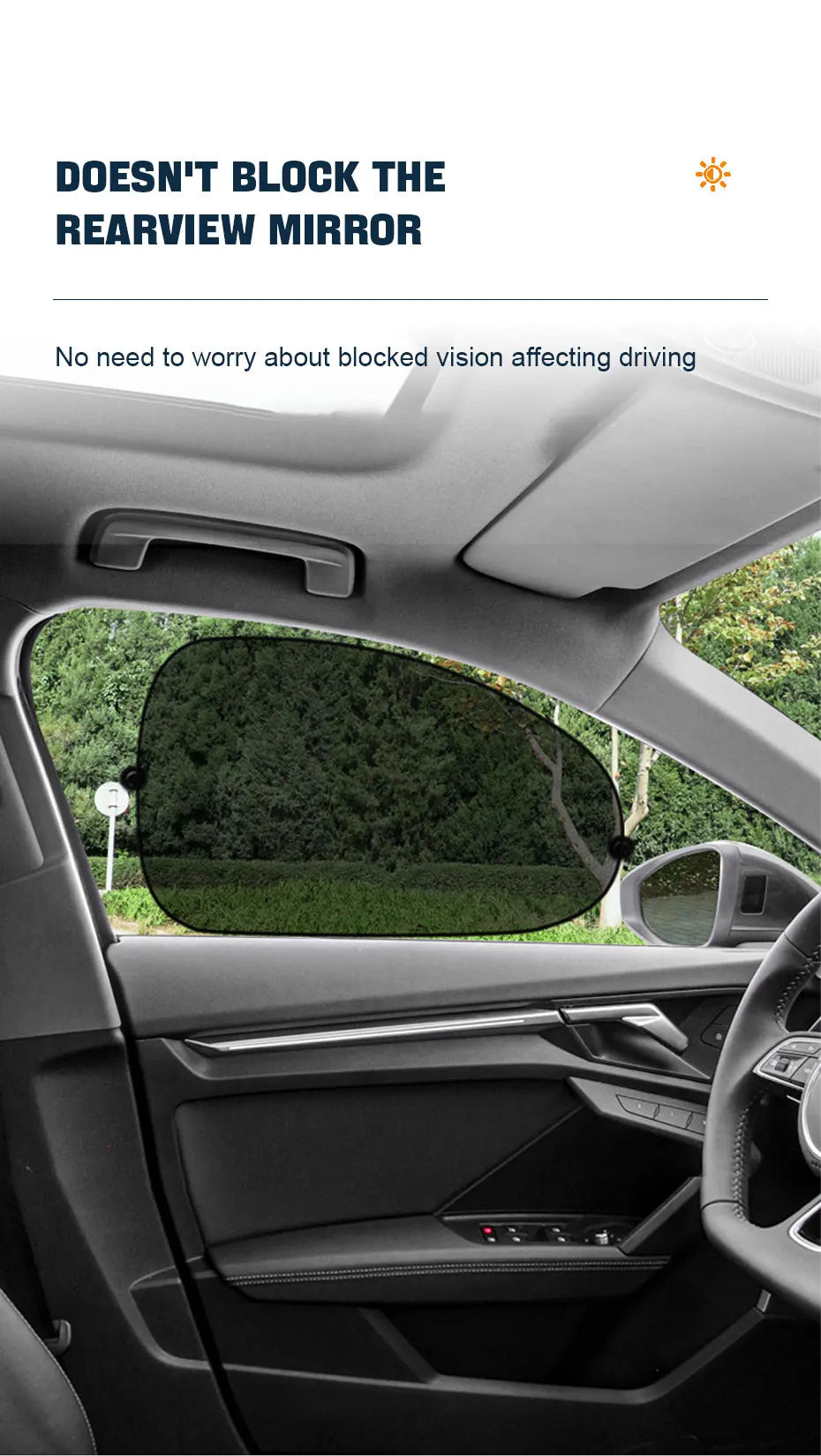 SEAMETAL 2Pcs Side Window Sun Shade for Car Mesh Curtains Sunmmer Sun Protection Window Screen Sunshade UV Blocker Anti-Glare
