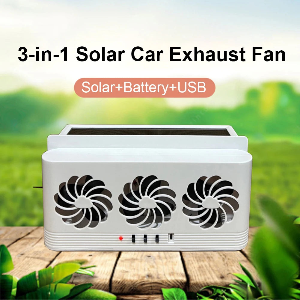 Solar Powered Car Exhaust Fan for Fresh Air and Cooling