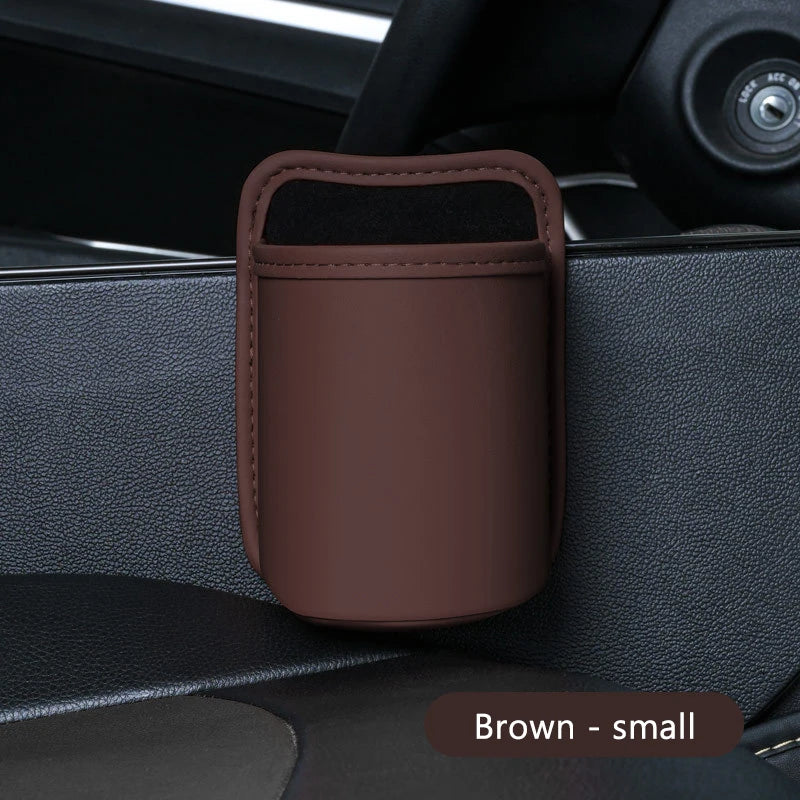 SEAMETAL Car Seat Back Organizer Pu Leather Waterproof Wear-Resistant Storage Bag Universal Stable Car Side Door Cup Holder