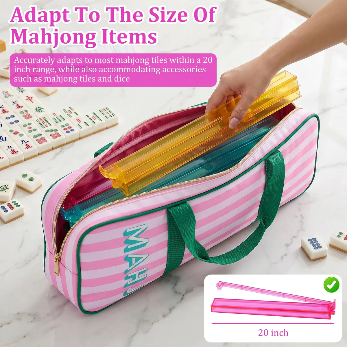 Mahjong Rack Carry Bag with Side Pocket