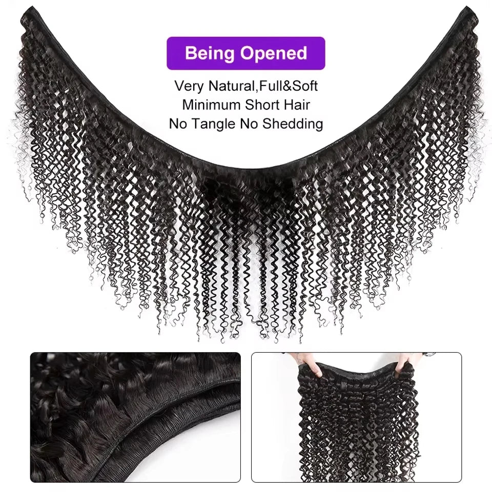 Hlboké vlnité zväzky brazílskych ľudských vlasov predlžovanie