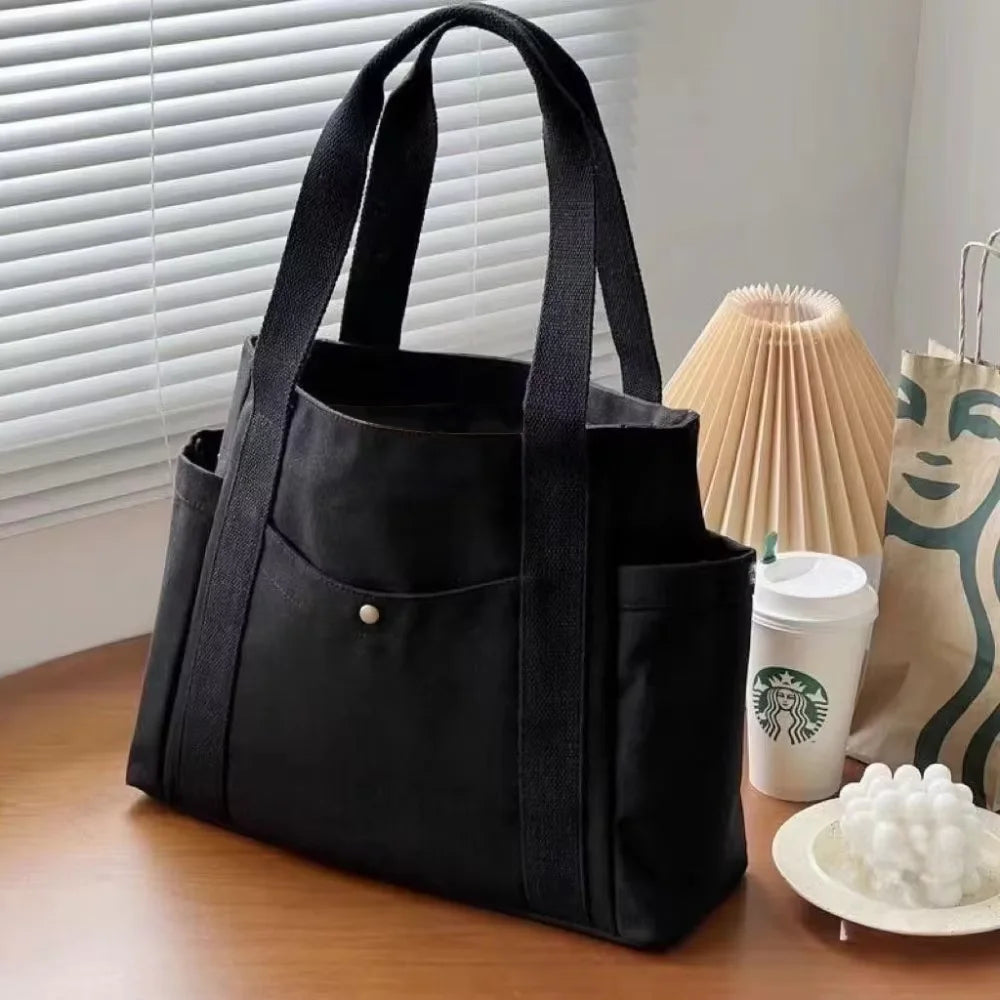 Everyday Zipped Tote Bag, Black or White