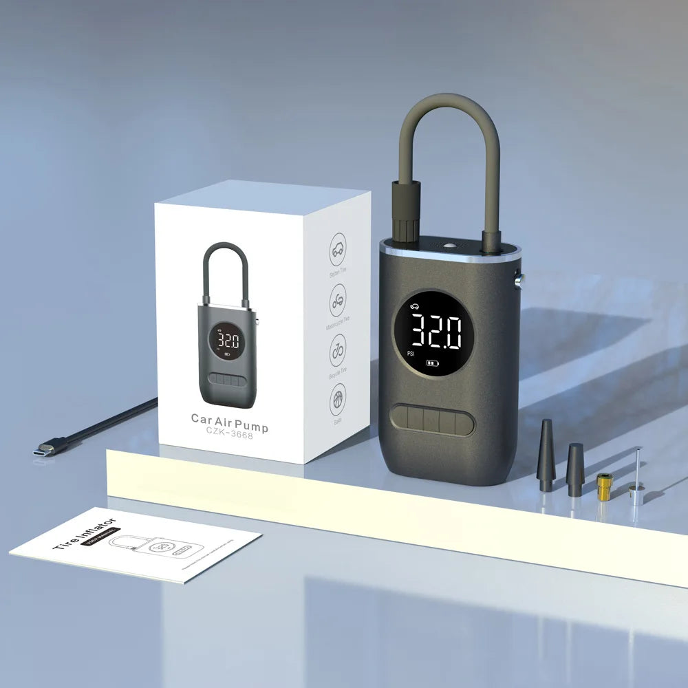 Mini bil elektrisk luftpumpe bærbar trådløs dækoppusterværktøj