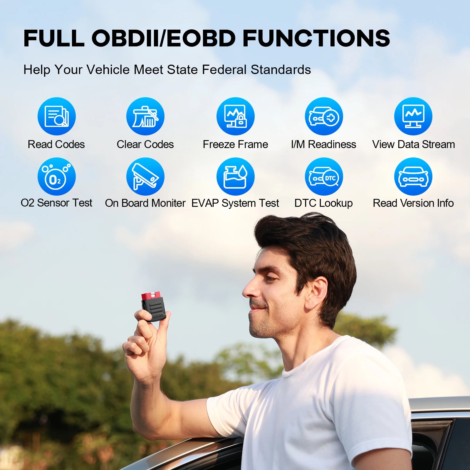 OBD2 Bluetooth Diagnostic Tool Full System Scanner with 15 Reset Functions