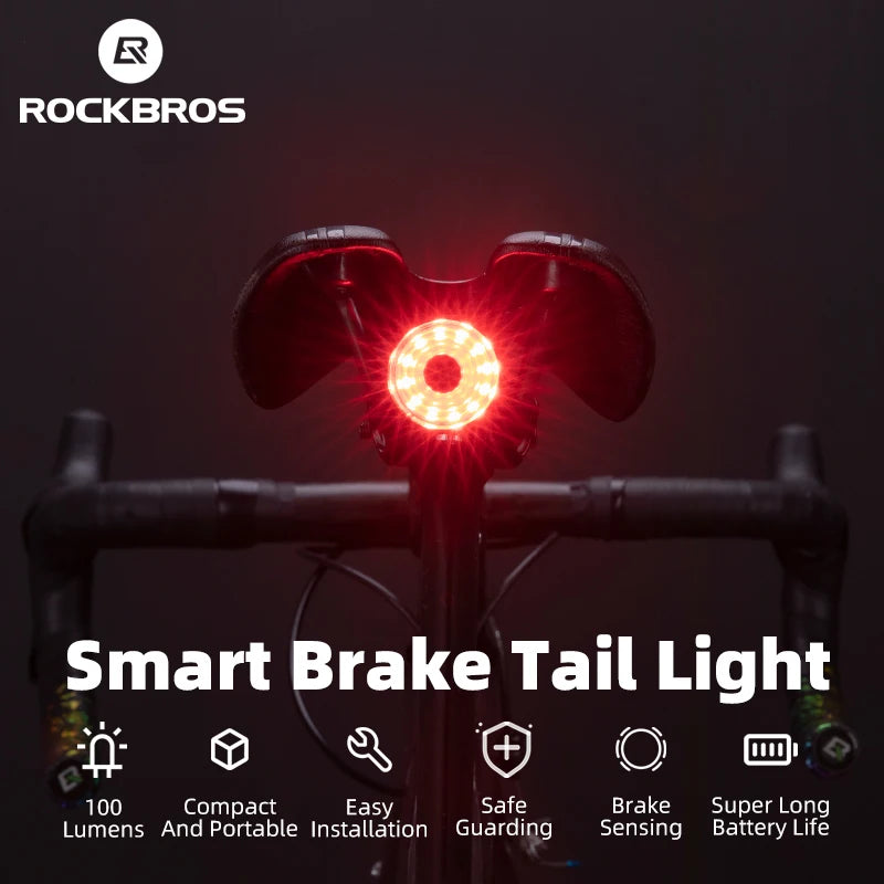 Feu arrière de vélo rechargeable avec détection de freinage et 7 modes  