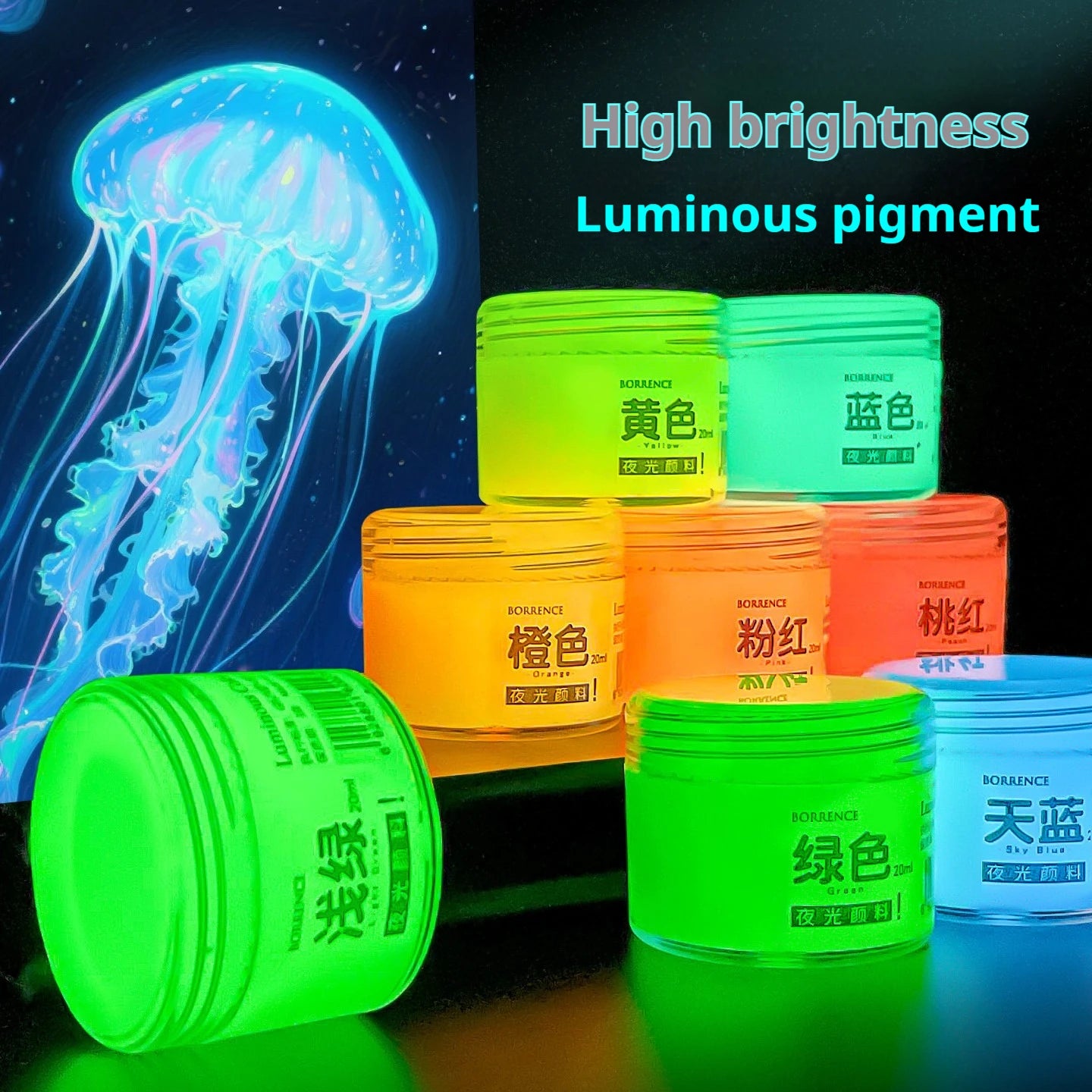 Glow-in-the-dark Pigment 20ml Fluorescent Acrylic Pigment
