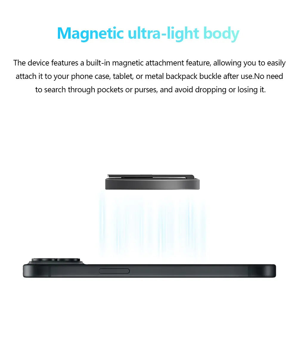 ZNP Ultra-thin AI Voice Translator Instant Professional Portable Wireless Magnetic Foldable Phone Stand 50Hrs Playback ForOffice