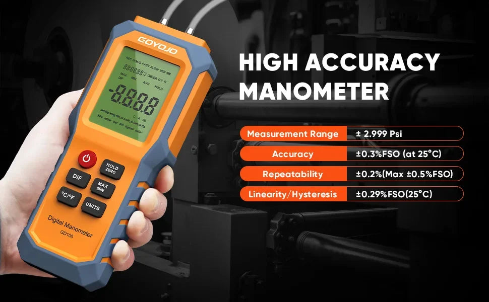 GD100 Digital Differential Pressure Manometer